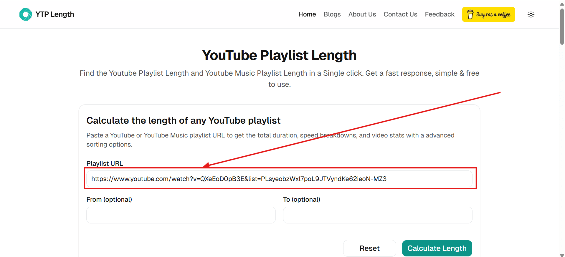 Paste playlist URL
